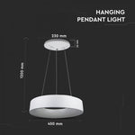 25W (1725Lm) LED disainvalgusti, ümmargune, timmitav, V-TAC, 450x1200mm, soe valge valgus 3000K