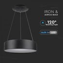 25W (1725Lm) LED iekarams gaismeklis, apaļs, dimmējams, V-TAC, silti balta gaisma 3000K