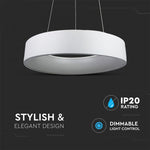 30W (2250Lm) LED hanging light, round, dimmable, V-TAC, warm white light 3000K