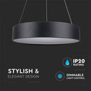 30W (2250Lm) LED rippvalgusti, ümmargune, timmitav, V-TAC, soe valge valgus 3000K