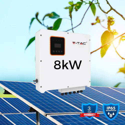 8 KW Three Phase Grid Hybrid Certified Inverter, registered with the Distribution Network as V-TAC Exports Limited VT-6608303. IP66