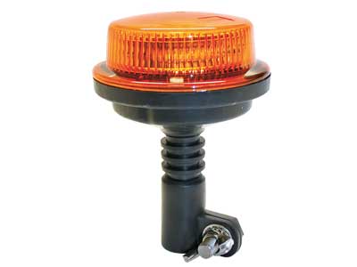 10-30V LED Beacon, 104x148mm, amber, flexible pin mount, 20 LED element, low profile design, IP65.