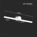 10W LED-spegelarmatur, V-TAC, IP20, vit, varmvitt ljus 3000K