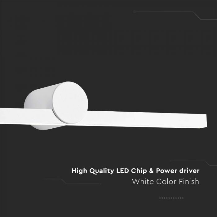 10W LED-spegelarmatur, V-TAC, IP20, vit, varmvitt ljus 3000K