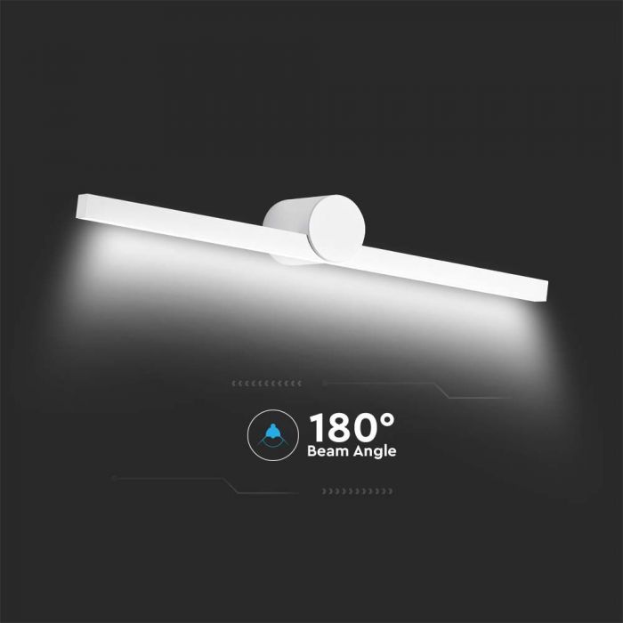 10W LED-spegelarmatur, V-TAC, IP20, vit, varmvitt ljus 3000K