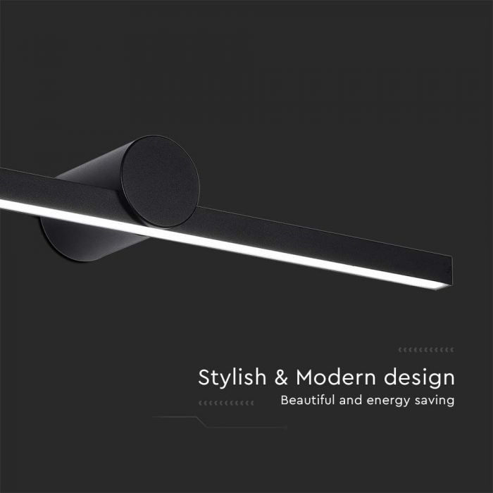 10W LED mirror light, V-TAC, IP20, black, warm white light 3000K