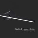 10W LED mirror light, V-TAC, IP20, black, warm white light 3000K