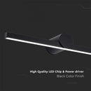 10W LED mirror light, V-TAC, IP20, black, warm white light 3000K