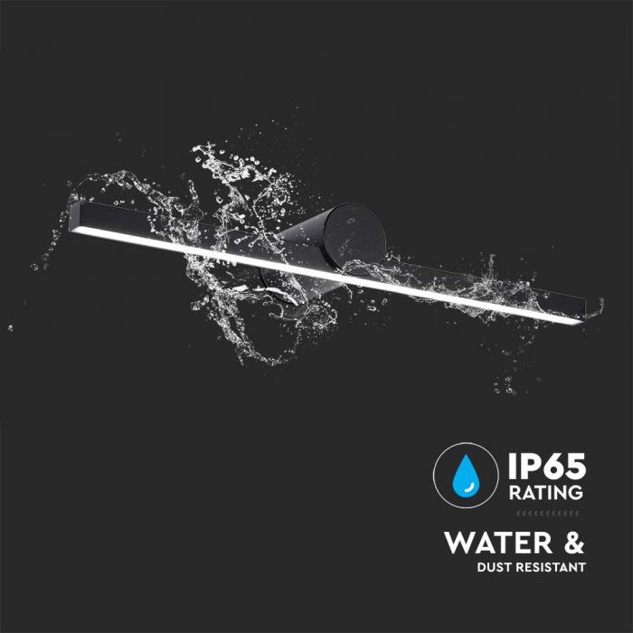 10W LED mirror light, V-TAC, IP20, black, warm white light 3000K