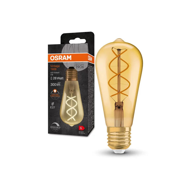 E27 4w (300lm) 2000k OSRAM VINTAGE 1906 LED CLASSIC EDISON amber