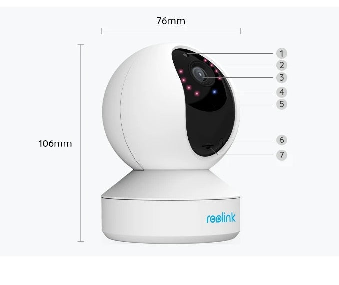 Reolink E1 Pro 4MP Super HD personu/mājdzīvnieku noteikšana un amp; Automātiskā izsekošana 2,4/5 GHz divjoslu WiFi divvirzienu audio IP20