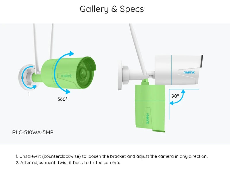 5MP WiFi drošības kamera ar viedo noteikšanu; 2.4/5 GHz WiFi; Personas/transportlīdzekļa noteikšana; Audio ierakstīšana;