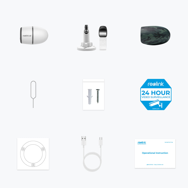 Reolink Go G340 4G LTE bezvadu bullet videonovērošanas kamera ar nakts redzamību un objektu noteikšanu 8 MP fiksēta IP65 H.265 MicroSD līdz 128 GB