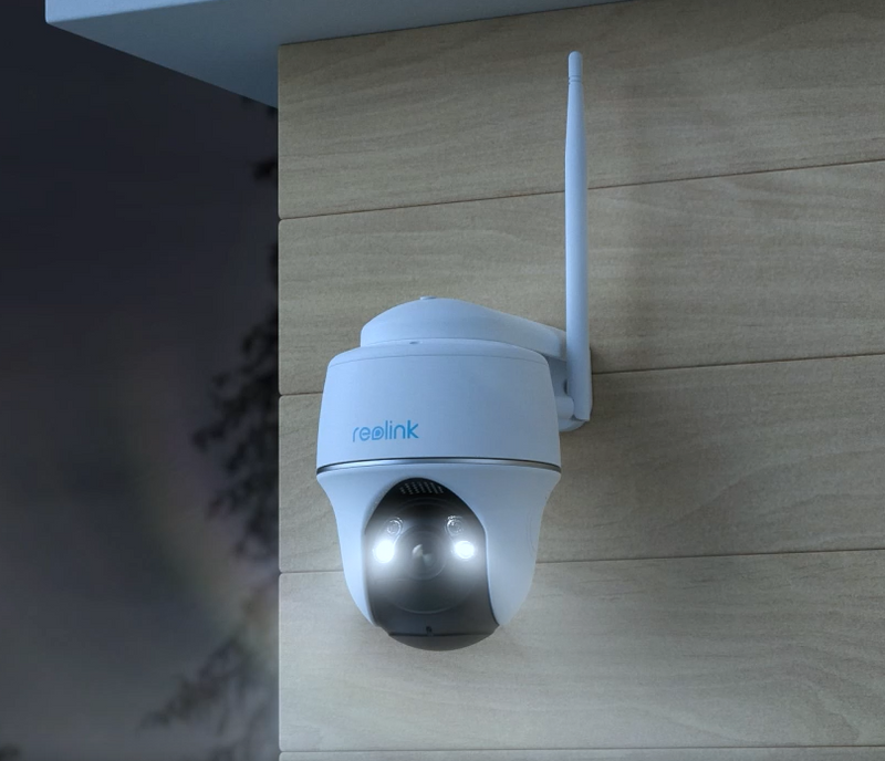 REOLINK Argus PT Viedā 5MP Panorāmas 360 grādu videokamera ar cilvēku un mašīnu atpazīšanu uz akumulatora. 5GHz, 2.4GHz Wi-Fi. Divvirzienu Audio. Infrasarkanais Nakts apgaismojums