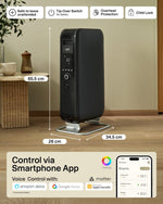 Mill Gentle Air WiFi eļļas radiators OIL1500WIFI3BLACK, 1500 W