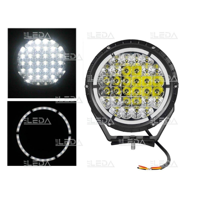 LED darba gaisma 68W+5W; 6080lm CREE; combo+eņģeļa acs; R112, R7, R10, EMC Spriegums 10-30v