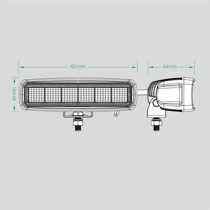 LITLEDA 10-30V 6x5W OSRAM 2520Lm LED atpakaļgaitas darba gaisma; IP67, ECE R10, EMC, ECE R148 (ECE R23) , auksti balta gaisma 5700K