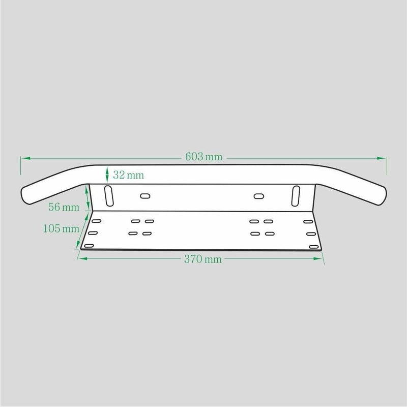 Number plate bracket for LED illumination (black) Length 603mm