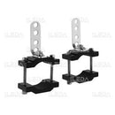 LED work light holder, flat, tube clamp. Dimensions: 10x9x4,5 cm. Set of 2