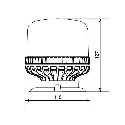 12-24V 19W 39 LED beacon, orange with magnet, 3 flashing modes, IP66