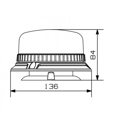 36W Zila 12 LED bākuguns ar magnētu 12-24V, 3 režīmi, IP66, ECE R65, EMC R10, CE, RoHS