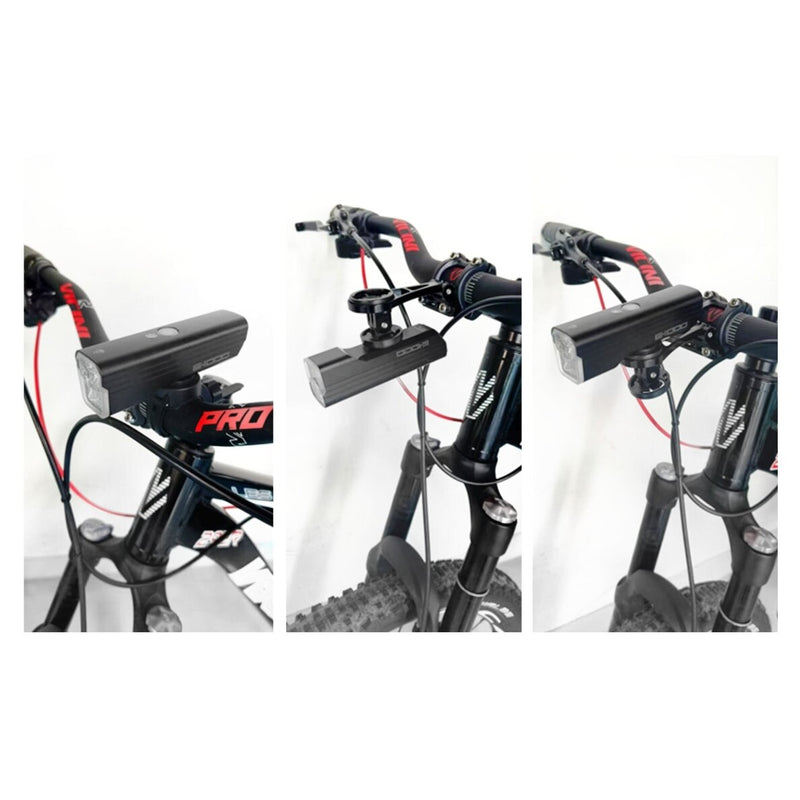 LED velosipēda priekšējais lukturis, 1000 lm, 2600 mAh, USB-C uzlāde