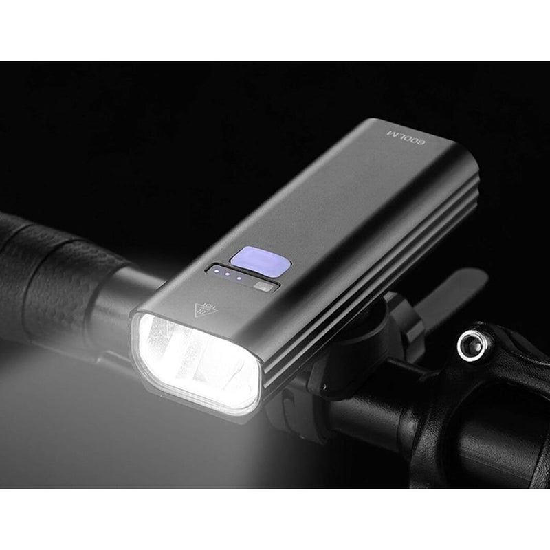 LED velosipēda priekšējais lukturis, 200 lm, USB-C uzlāde