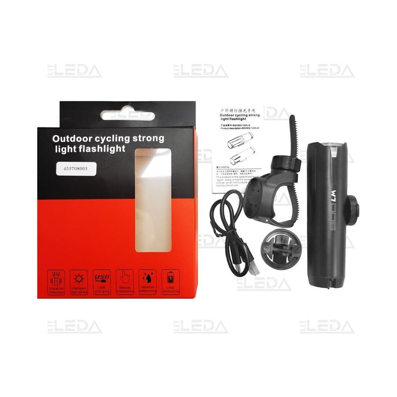 LED velosipēda priekšējais lukturis, 900 lm, USB-C uzlāde