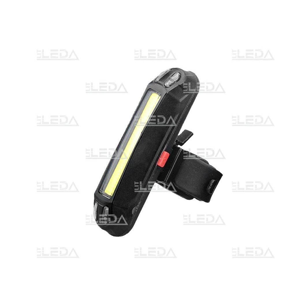 LED velosipēda aizmugurējais lukturis, COB, 500 mAh, USB uzlāde