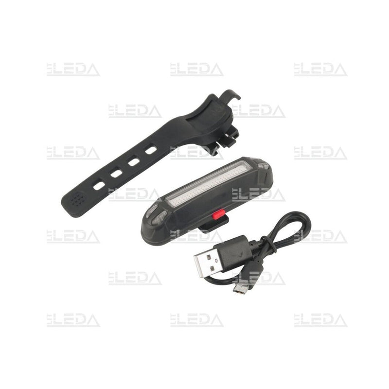 LED velosipēda aizmugurējais lukturis, COB, 500 mAh, USB uzlāde