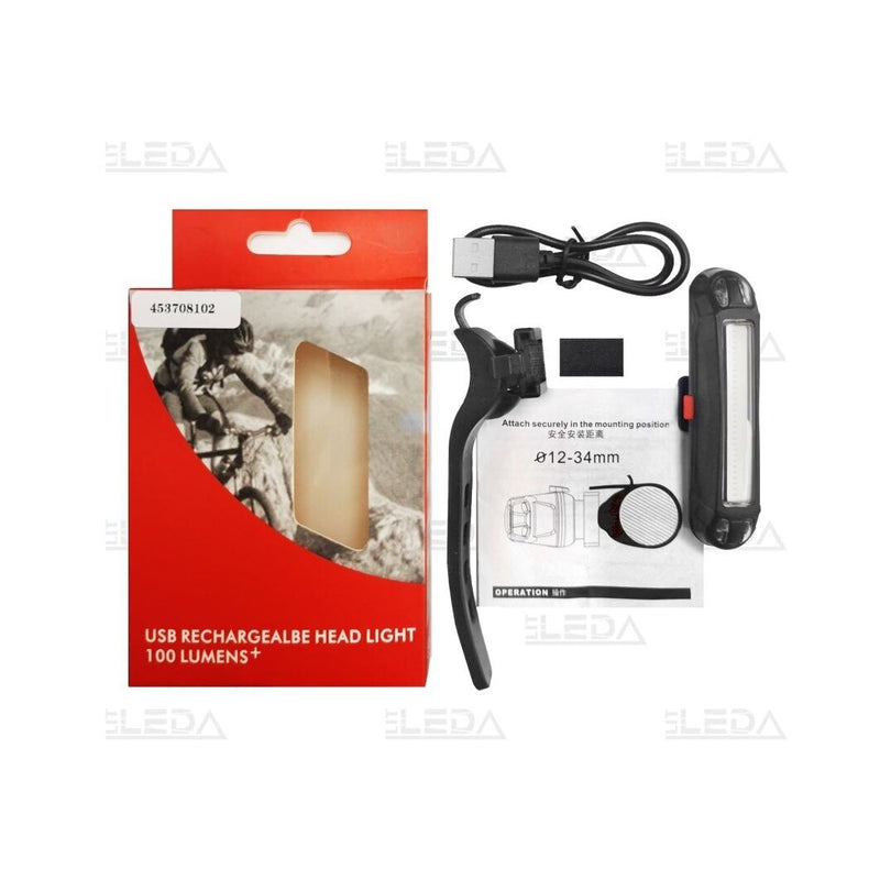 LED velosipēda aizmugurējais lukturis, COB, 500 mAh, USB uzlāde