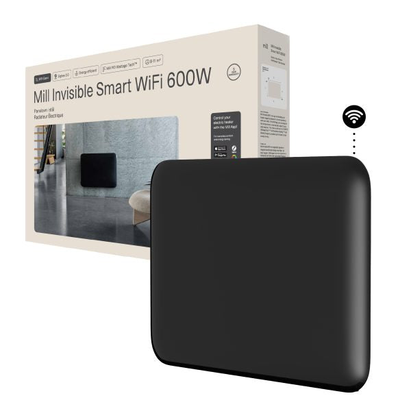 Mill Invisible Smart WiFi paneļu sildītājs PA600WIFI4BLACK, 600 W, melns
