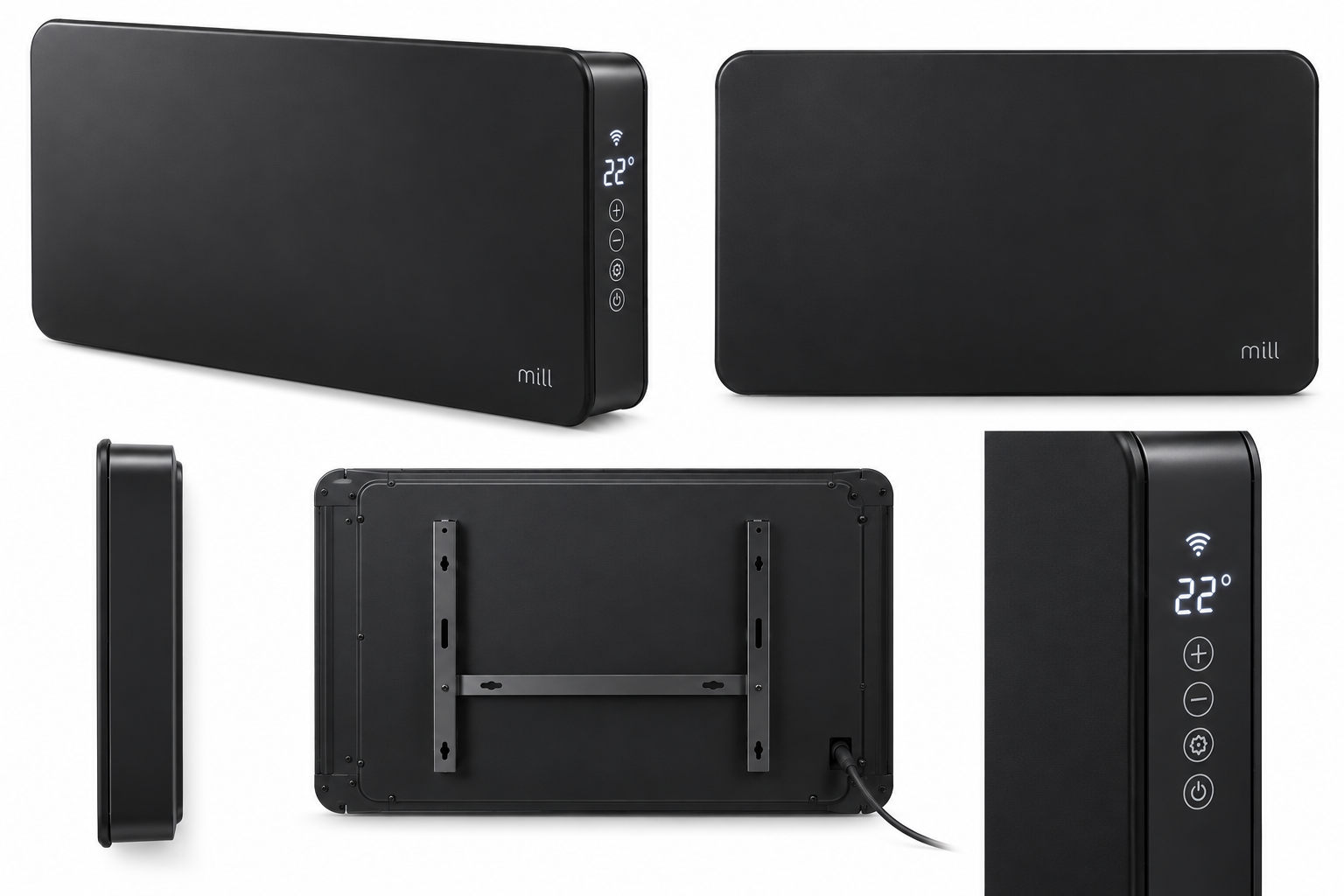 Mill Invisible Smart WiFi paneļu sildītājs PA600WIFI4BLACK, 600 W, melns