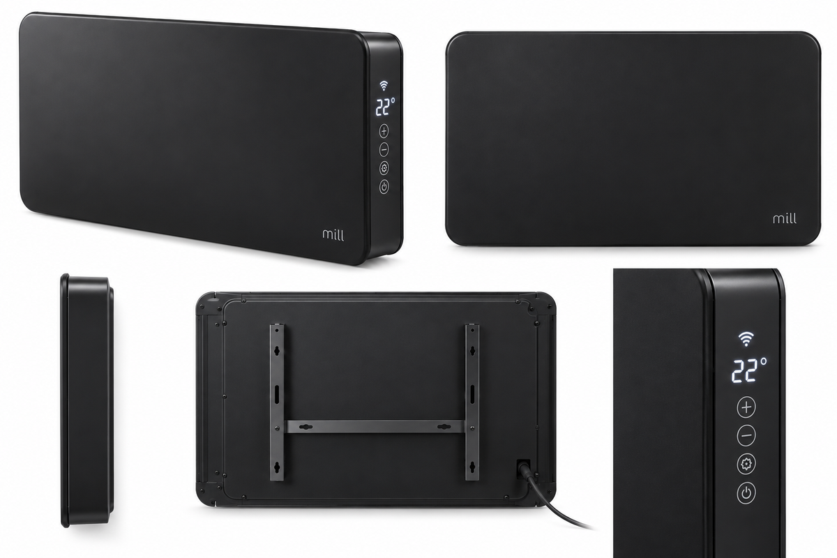 Mill Invisible Smart WiFi paneļu sildītājs PA600WIFI4BLACK, 600 W, melns