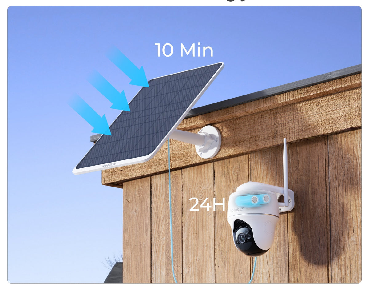 Reolink Solar Panel 3 SP3-W 12 W saules panelis ar USB Type-C savienotāju, IP65, balts