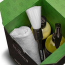 DETURNER INTERIOR SET - Kopšanas līdzekļu komplekts interjera elementu tīrīšanai un pasargāšanai. Komplektā ietilpst: 250ml tīrīšanas līdzeklis + 250ml aizsarglīdzeklis + aplikātors + mikro šķiedras lupatiņa + ota