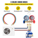 VEVOR vakuumsūknis HVAC un saldēšanas sistēmām, 6,8 m³/h, jauda 0,19 kW, AC manometru komplekts ar R134a pieslēgumu