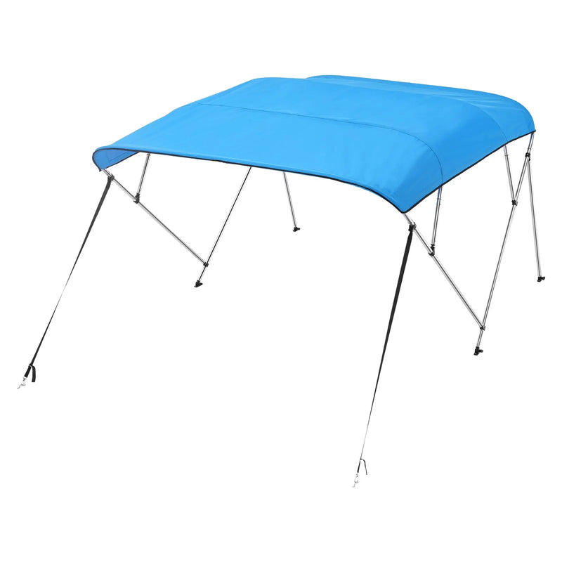 4 stieņu laivas bimini jumts 244 × (185–198) × 137 cm, okeāna zils