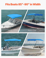 4 loku laivas Bimini jumtiņš 244 cm x (216–229 cm) x 137 cm, nojumes pārsegs, zils