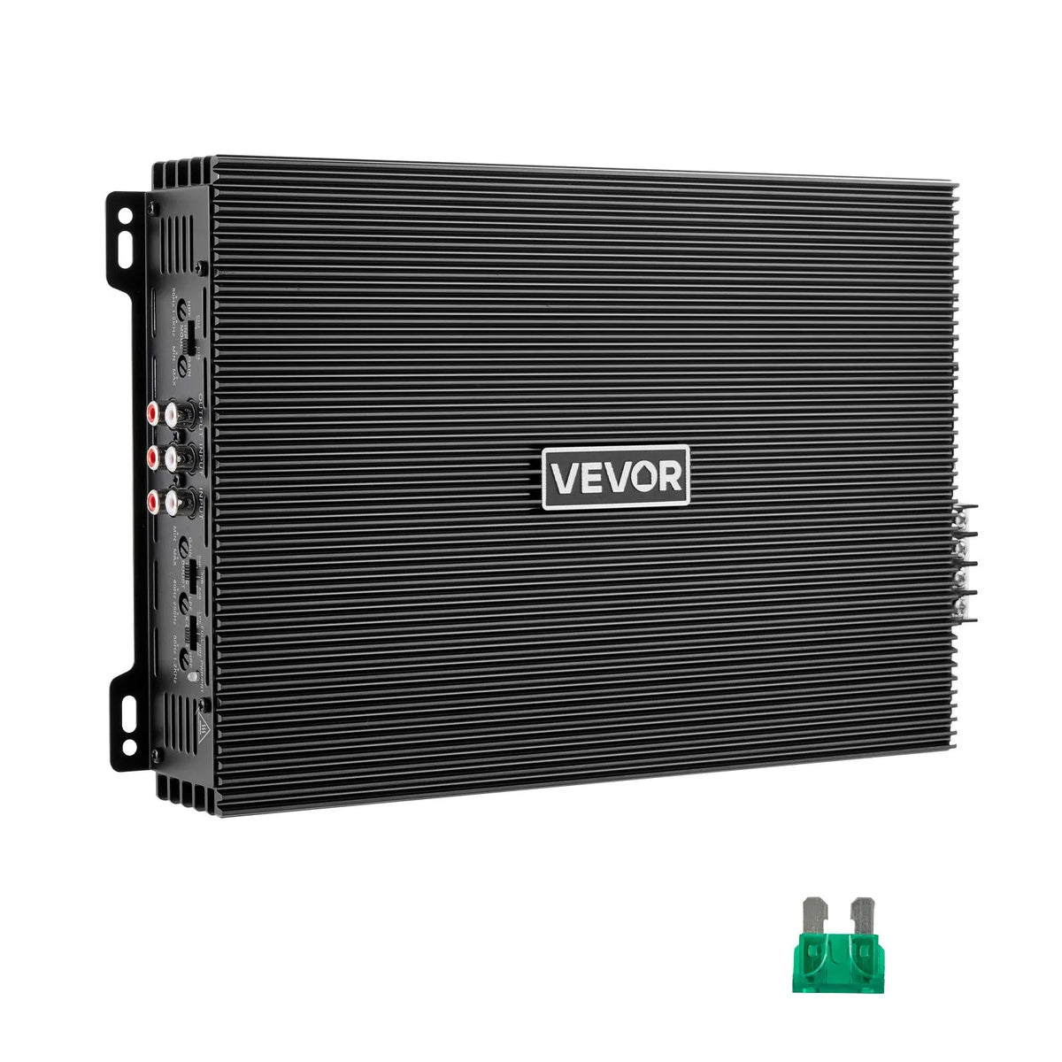 VEVOR automašīnas audio pastiprinātājs, 4 kanālu tiltojams auto pastiprinātājs, daudzkanālu Class AB stereo pastiprinātājs ar maksimālo jaudu 4 × 200 W pie 4 Ω / 4 × 400 W pie 2 Ω, augstas jaudas pastiprinātājs SUV, pikapiem un bezceļu transportlīdzekļiem
