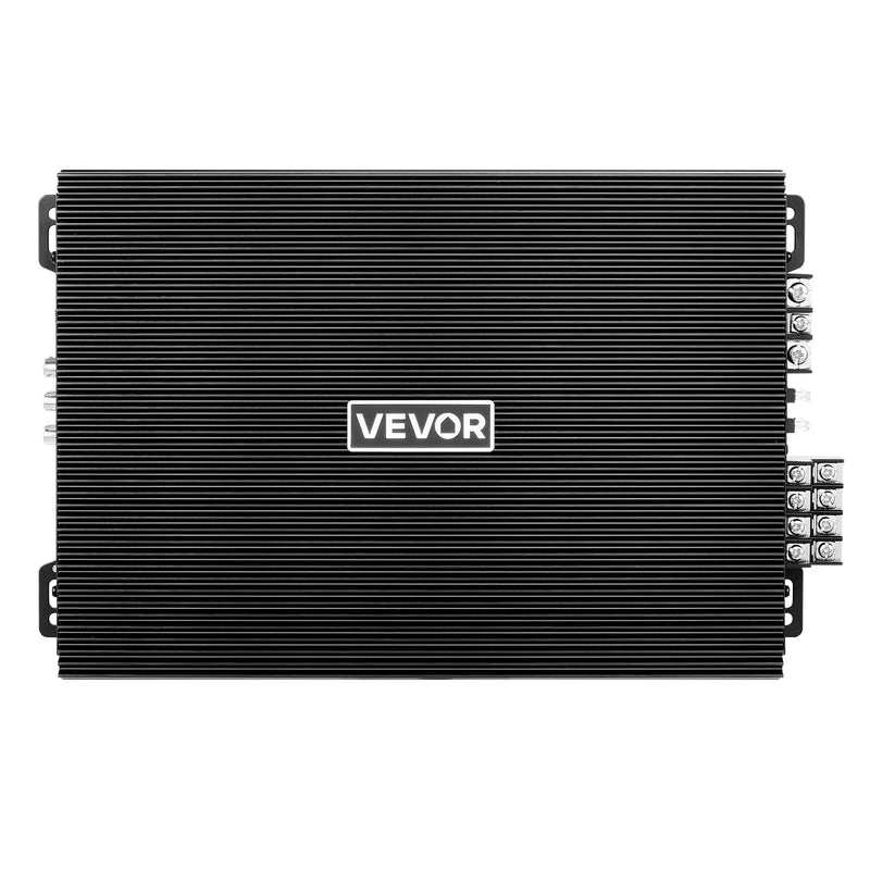 VEVOR automašīnas audio pastiprinātājs, 4 kanālu tiltojams auto pastiprinātājs, daudzkanālu Class AB stereo pastiprinātājs ar maksimālo jaudu 4 × 200 W pie 4 Ω / 4 × 400 W pie 2 Ω, augstas jaudas pastiprinātājs SUV, pikapiem un bezceļu transportlīdzekļiem