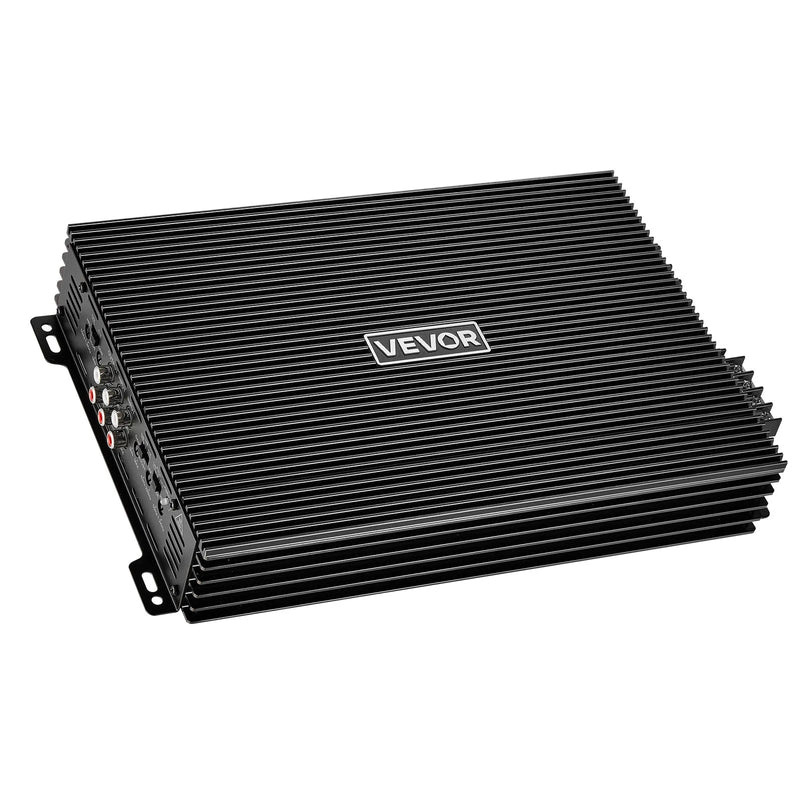 VEVOR automašīnas audio pastiprinātājs, 4 kanālu tiltojams auto pastiprinātājs, daudzkanālu Class AB stereo pastiprinātājs ar maksimālo jaudu 4 × 200 W pie 4 Ω / 4 × 400 W pie 2 Ω, augstas jaudas pastiprinātājs SUV, pikapiem un bezceļu transportlīdzekļiem