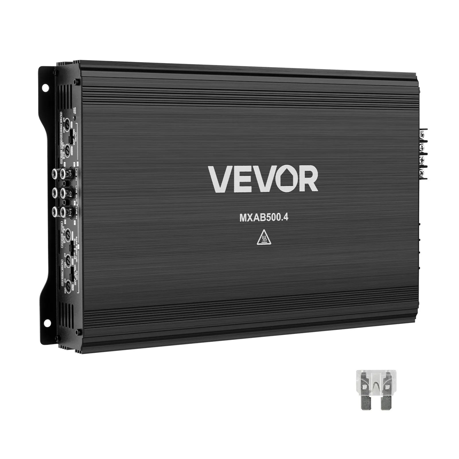 VEVOR automašīnas audio pastiprinātājs, 4 kanālu tiltojams auto pastiprinātājs, daudzkanālu Class AB stereo pastiprinātājs ar maksimālo jaudu 4 × 250 W pie 4 Ω / 4 × 500 W pie 2 Ω, augstas jaudas pastiprinātājs SUV, pikapiem un bezceļu transportlīdzekļiem