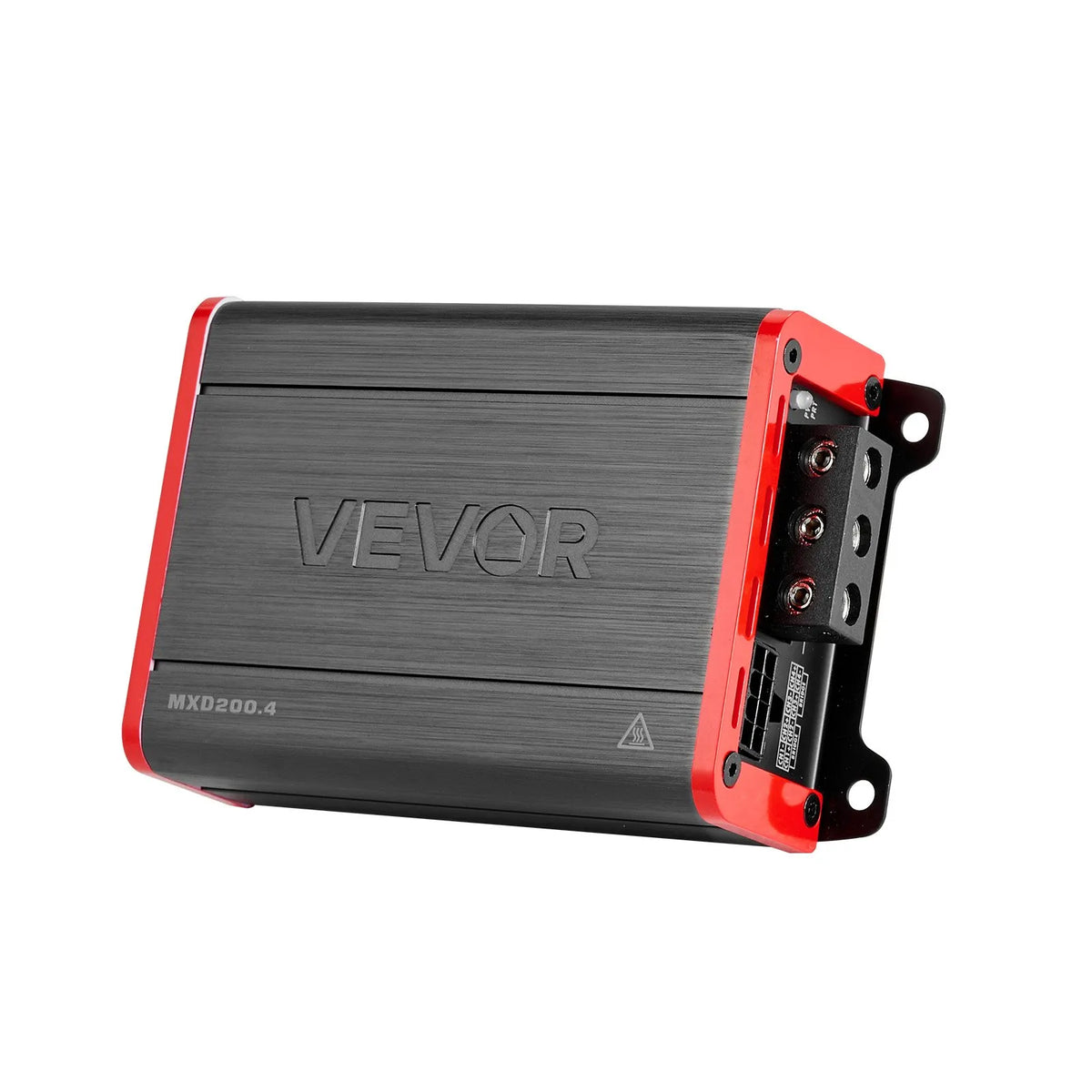 VEVOR automašīnas audio pastiprinātājs, 4 kanālu tiltojams auto pastiprinātājs, daudzkanālu Class D stereo pastiprinātājs ar maksimālo jaudu 4 × 120 W pie 4 Ω / 4 × 200 W pie 2 Ω, augstas jaudas pastiprinātājs SUV, pikapiem un bezceļu transportlīdzekļiem