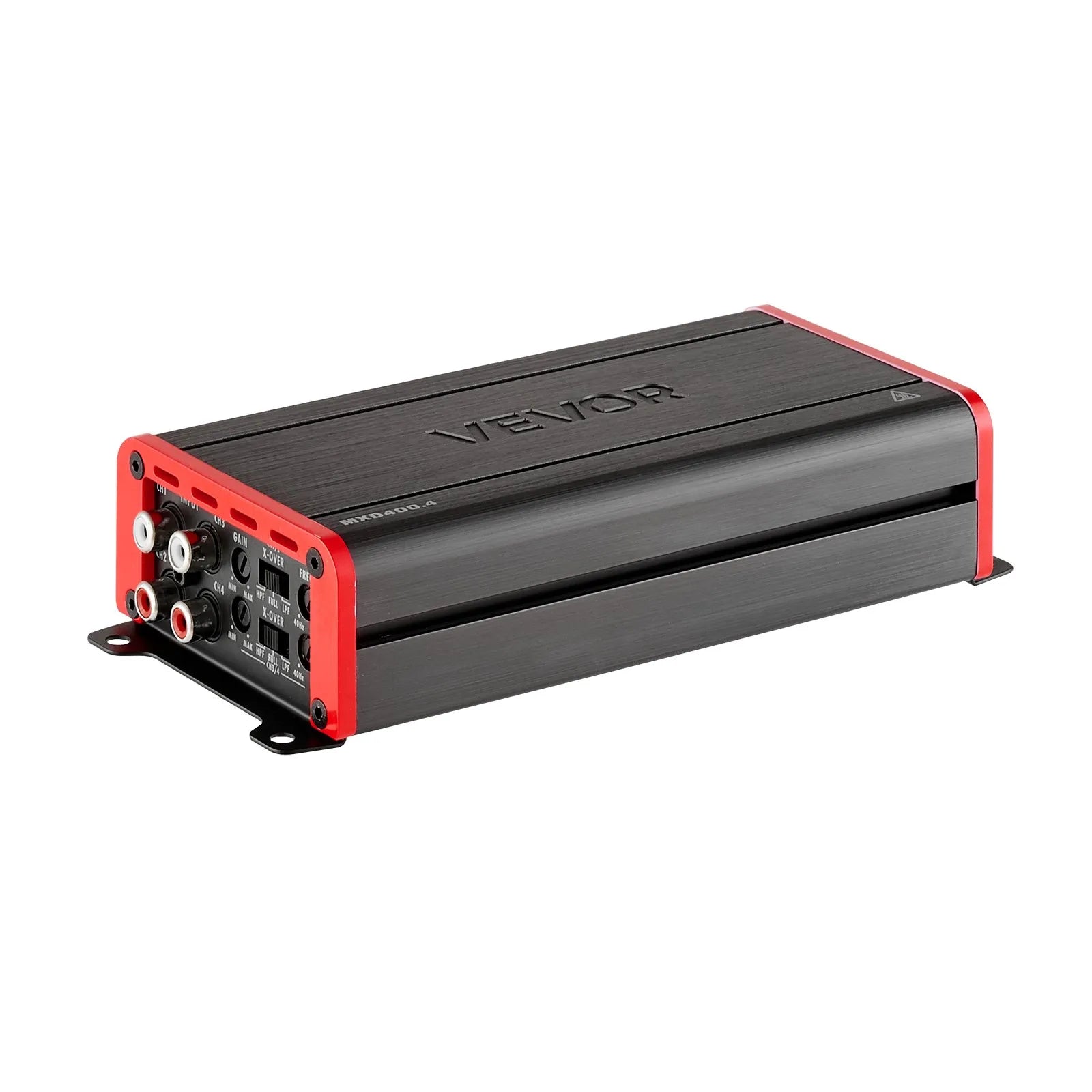VEVOR automašīnas audio pastiprinātājs, 4 kanālu tiltojams auto pastiprinātājs, daudzkanālu Class D stereo pastiprinātājs ar maksimālo jaudu 4 × 272 W pie 4 Ω / 4 × 400 W pie 2 Ω, augstas jaudas pastiprinātājs SUV, pikapiem un bezceļu transportlīdzekļiem