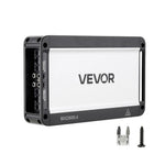 VEVOR 4 kanālu automašīnas audio pastiprinātājs, tiltojams daudzkanālu Class D stereo pastiprinātājs ar maksimālo jaudu 4 × 420 W pie 4 Ω / 4 × 600 W pie 2 Ω, augstas jaudas auto pastiprinātājs SUV, pikapiem un bezceļu transportlīdzekļiem
