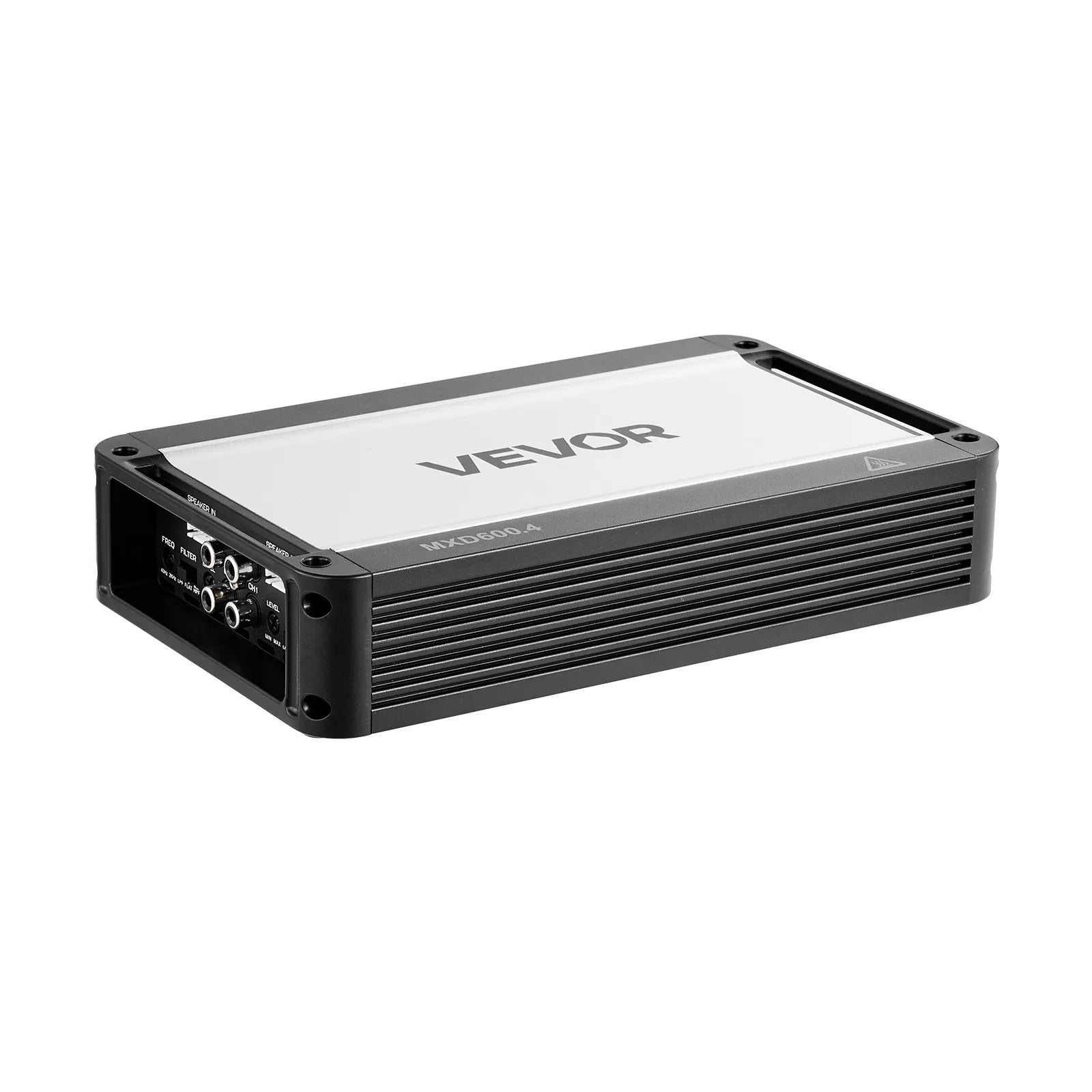 VEVOR 4 kanālu automašīnas audio pastiprinātājs, tiltojams daudzkanālu Class D stereo pastiprinātājs ar maksimālo jaudu 4 × 420 W pie 4 Ω / 4 × 600 W pie 2 Ω, augstas jaudas auto pastiprinātājs SUV, pikapiem un bezceļu transportlīdzekļiem