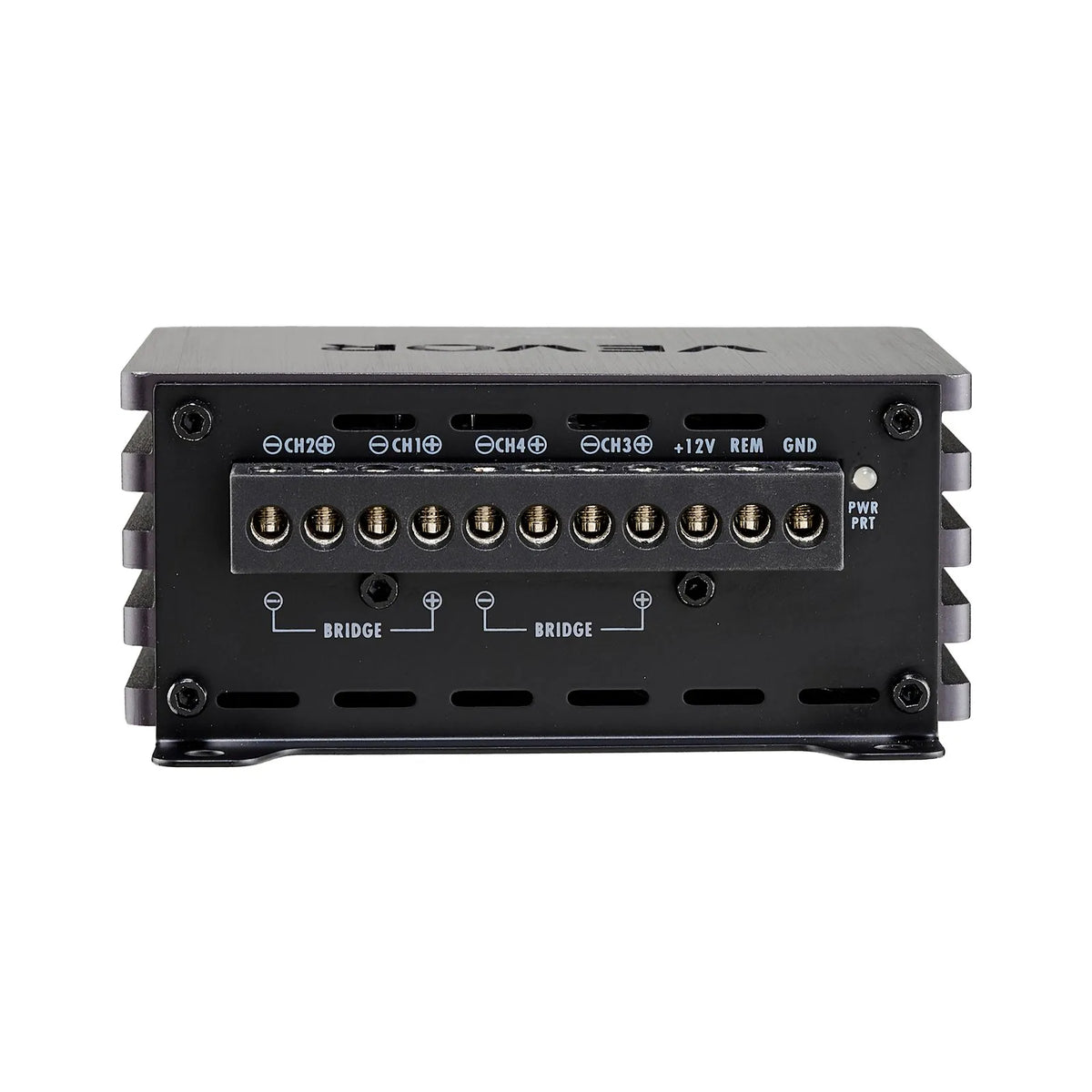 VEVOR automašīnas audio pastiprinātājs, 4 kanālu tiltojams auto pastiprinātājs, daudzkanālu Class D stereo pastiprinātājs ar maksimālo jaudu 4 × 110 W pie 4 Ω / 4 × 160 W pie 2 Ω, augstas jaudas pastiprinātājs SUV, pikapiem un bezceļu transportlīdzekļiem