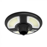 10W (1500 lm) LED solar light, round, with RF sensor, IP65, V-TAC, LiFePO4 3.2V 32650, 25Ah, neutral white light 4000K, stand not included.