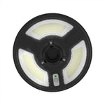 10W (1500 lm) LED solar light, round, with RF sensor, IP65, V-TAC, LiFePO4 3.2V 32650, 25Ah, neutral white light 4000K, stand not included.